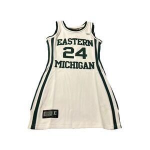 Eastern Michigan Jersey Dress Women's Small George Gervin #24White NWT Vintage